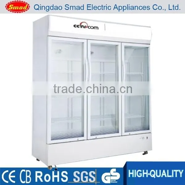 Commercial Merchandiser Glass French Door Beverage Cooler Refrigerator photo-3