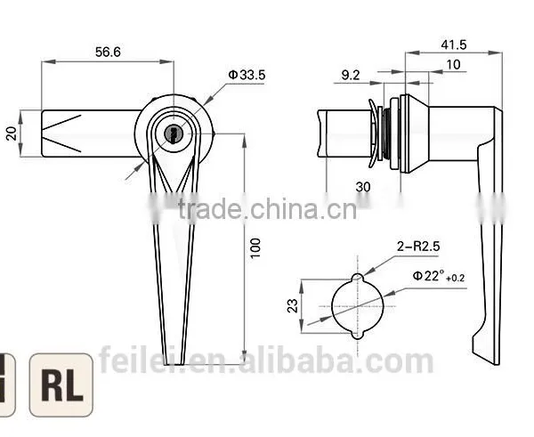 2015 FEILEI MS301-1 China Factory Sell Zinc Diecast Safety Cabinet L Handle Lock With Key photo-6