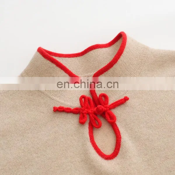 Autumn Luxury Slim Long Knitted 100% Cashmere Dress Ladies New Design Button Decoration Breathable Washable Floor-Length Natural photo-3