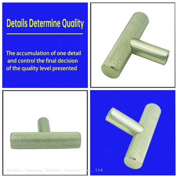 Knurled Textured Wardrobe K Gold Solid Kitchen Cabinet Drawer Door Pulls Knobs Furniture Handle photo-5