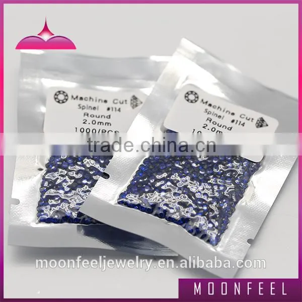 Machine Cut 2mm Round Blue Spinel Gemstone on Sale