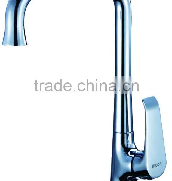 6806B Unique Copper Ceramic Cartridge Chrome Plated Kitchen Sink Mixer With Single Handle