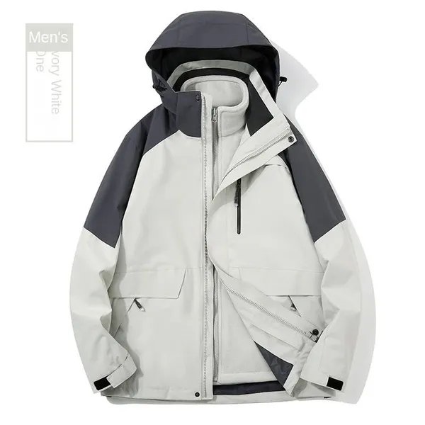 Outdoor Camping, Hiking, and Travel Two-piece Rechargeable Clothing - Stand up Zipper, Logo Printed Three in One Workwear Wholesale photo-2