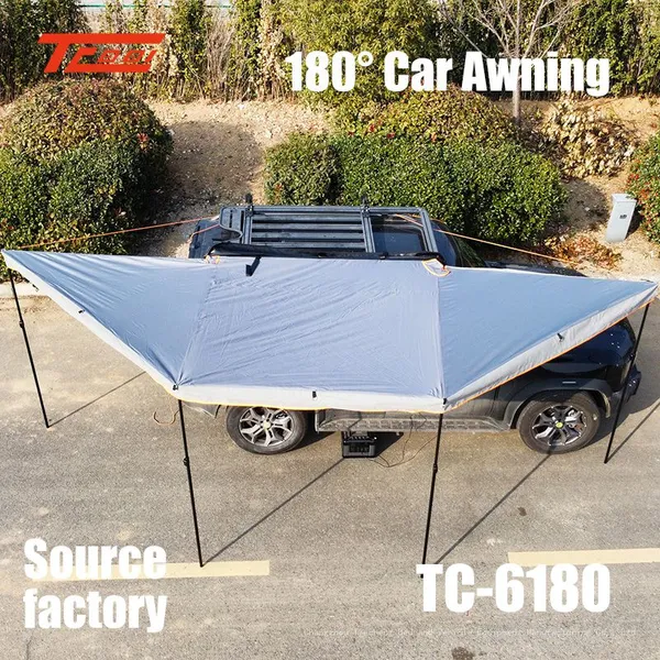 Car Side 180° Rotating Awning Car Mounted Aluminum Alloy Oxford Cloth Camping Rainproof Sunshade Tent photo-2