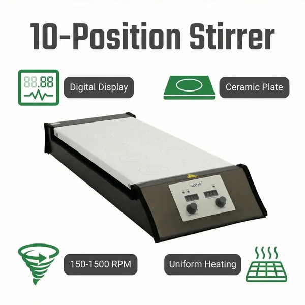 Multi Position Magnetic Stirrer With Heater photo-5