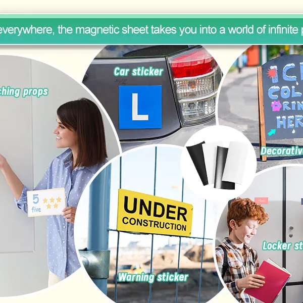 Flexible Gloss White Magnetic Magnet Sheet Roll for Creating Magnetic Pictures Artwork Signs or Displays photo-5