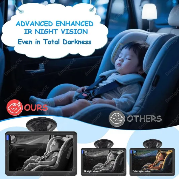 EnruigeOK Baby Car Camera AHD 1080P Night Vision 3X Zoom USB Plug 7'' IPS Full View Screen photo-3