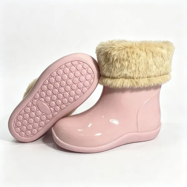 Proshield Work Women’s Furry Cuff Winter Rain Snow Boots, Glossy Waterproof Short Boots, 4 Colors Available