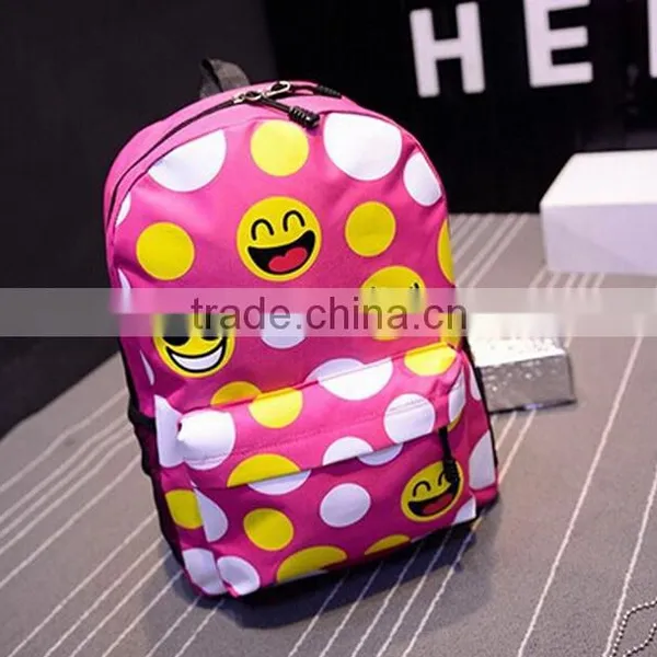 Emoji qq Smile Face Canvas Daypack Backpack Cool Cute Emoji Backpack Cool Kids School Backpack photo-2