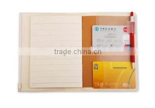 Multifunctional and cheap pvc leather notebook, black brown pu business notebook for businessman use