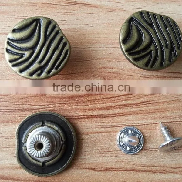 Oxy Brass Color Metal Jeans Button For Jacket and Jeans Clothes -- J1540 photo-2