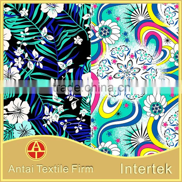 Flower Designs Painting Fabric /Antai Textile Professional 4 Way Stretch Nylon Lycra Spandex Print Fabric With Flower photo-3