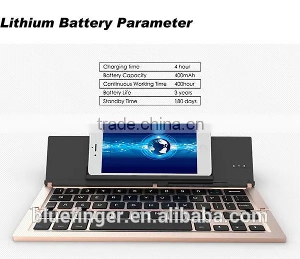 Folable Universal Bluetooth Keyboard for Windows/Android/IOStablets and Smart Phones With Stand photo-6