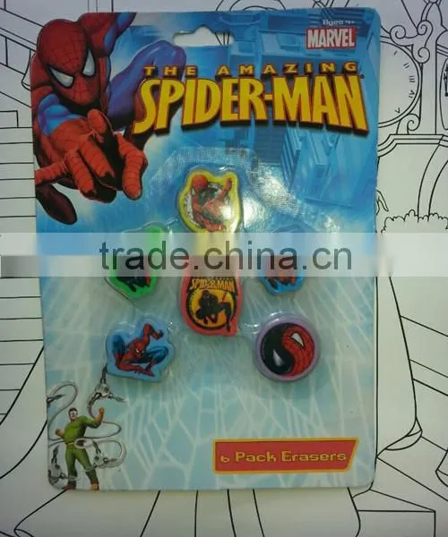Spiderman Items shaped eraser