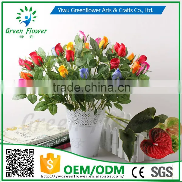 Greenflower 2016 Оптовая продажа натурально выглядящих латексных и ПУ-артифициальных цветов - бутонов розы для свадебного декора из Китая photo-3