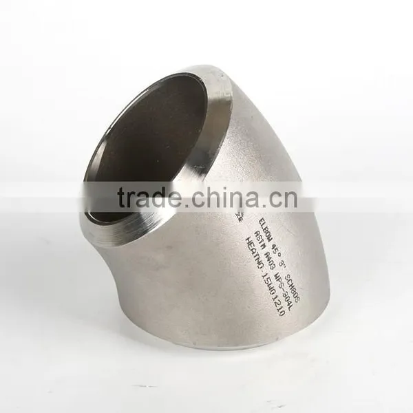 Sanitary 1 1/2 Inch 304 316 Stainless Steel Pipe Fitting Bend 45 Degree Elbow photo-6