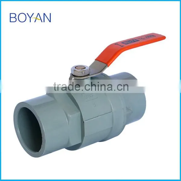 China Factory Stainless Stell Handle PVC UPVC 2pc Two Pieces Ball Valve photo-3