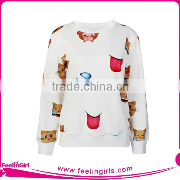 Good Quality & Reasonable Price Emoji Digital White Print Hoody photo-2