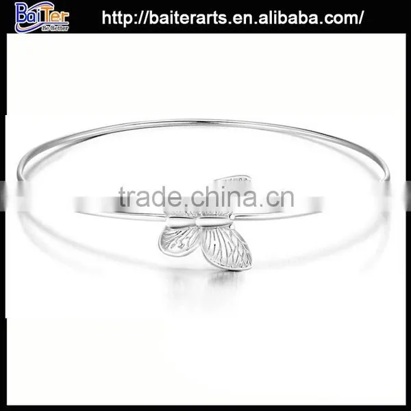 Korean Model Selling Two Round Balls Women 925 Sterling Silver Bracelet Bangle photo-3
