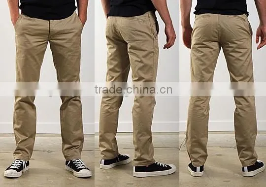 Pakistan Factory Fashion 100% Cotton Chino Mens Casual Pants,Wholesale Chinos Cotton Twill Men's Original Boot Pant Khaki photo-3