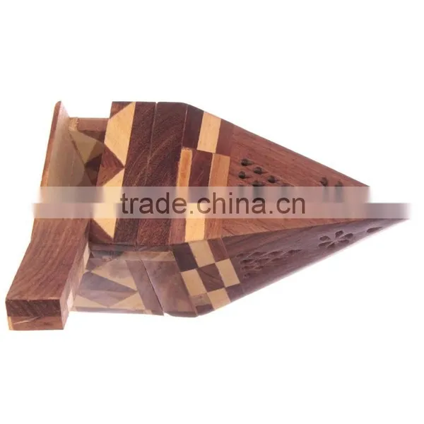 VINTAGE PYRAMID WOODEN INCENSE BURNER-DECORATIVE WOODEN INCENSE NWIB002 photo-2