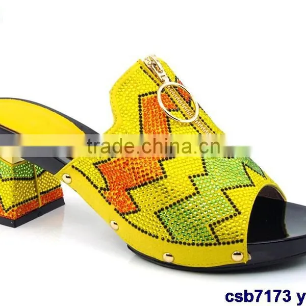 CSB7173 Orange -blue-gold-green-red New Coming Italian Design High Quality Hot Selling Lady Sandals With Stone on Factory Costy photo-6