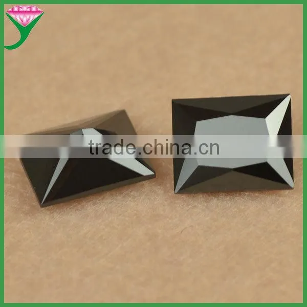 Factory Price 8*10mm Machine Cut Rectangle Shape Black Synthetic Nano Spinel