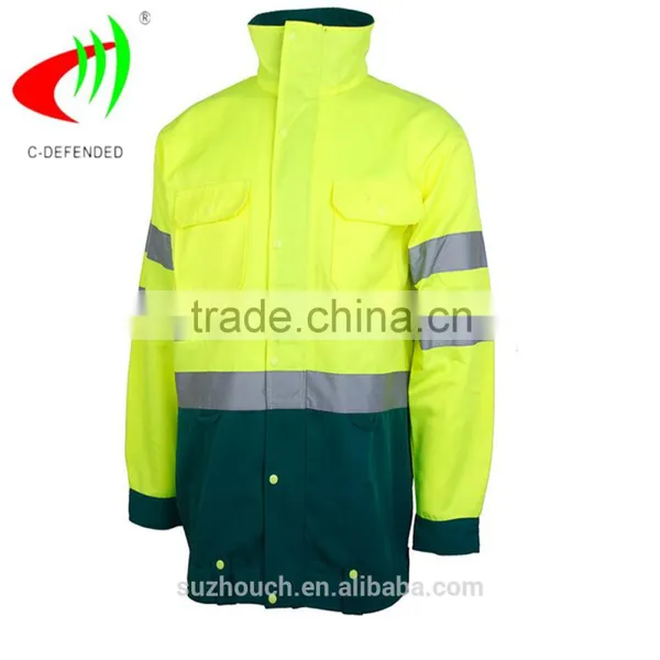 100 Polyester hi Vis Windproof and Waterproof Jacket