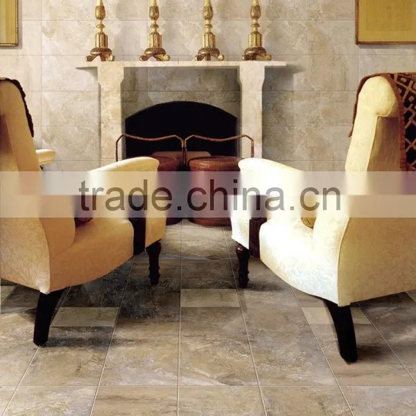 Semi Polished Porcelain Rustic Tile, Light Brown Glazed Floor and Wall Ceramic Tiles Quality Choice photo-4