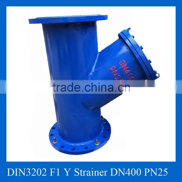 DIN3202 F1 PN25 Ductile Iron Flanged Y Type Strainer DN400