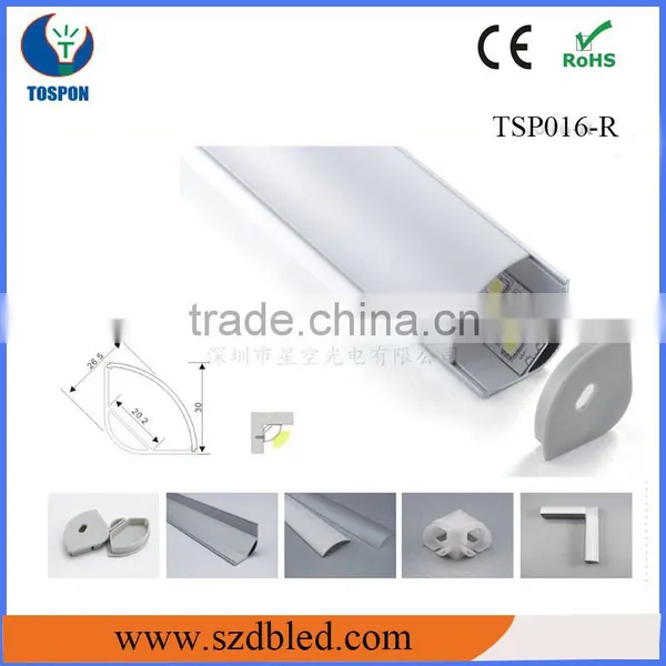 Waterproof 3mm Thickness PC diffused cover LED Strip Aluminum Profile For Floor                        
                                                Quality Choice