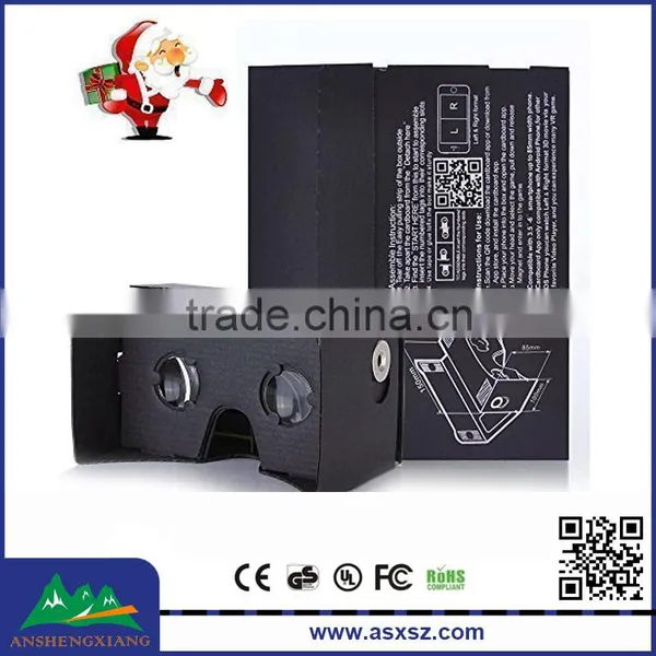 Google Cardboard 3D Glasses Black 2.0 Support OEM Logo 3D VR Glasses 3D VR Headest With Straps
