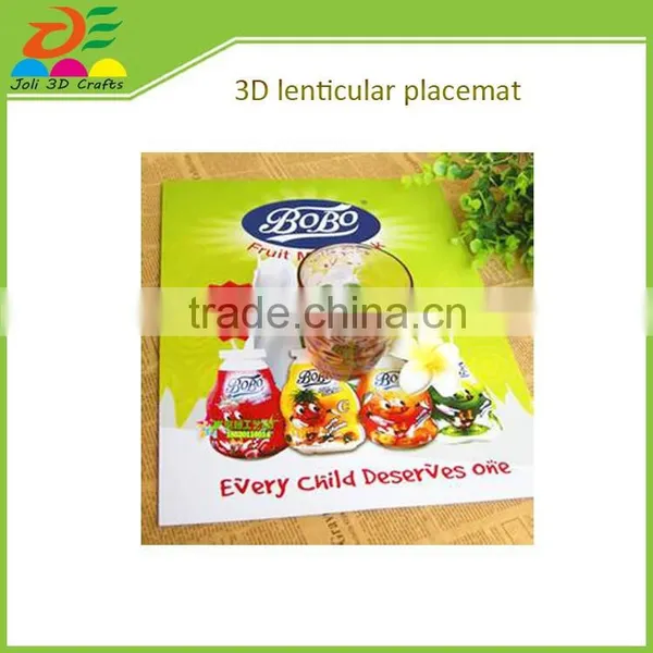 Custom Lenticular Plastic 3D Placemats of Animal