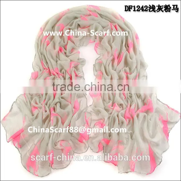 Dark Horse Print Scarf Shawl Wholesale Women photo-3