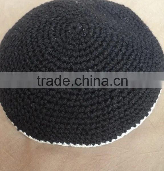 Hand Made Knitted Kippot/judaica Kippah / Ceremonial Kippahs Yarmulka Cap Crocheted Kippah photo-5