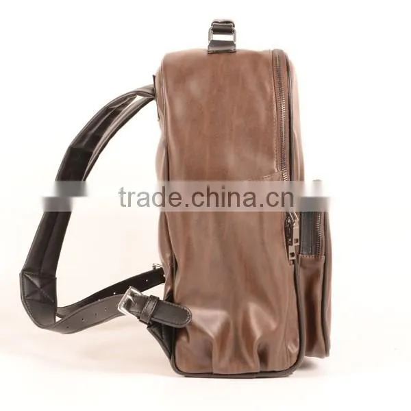 Fashion PU Leather Designer Man Laptop Backpack Bag photo-3