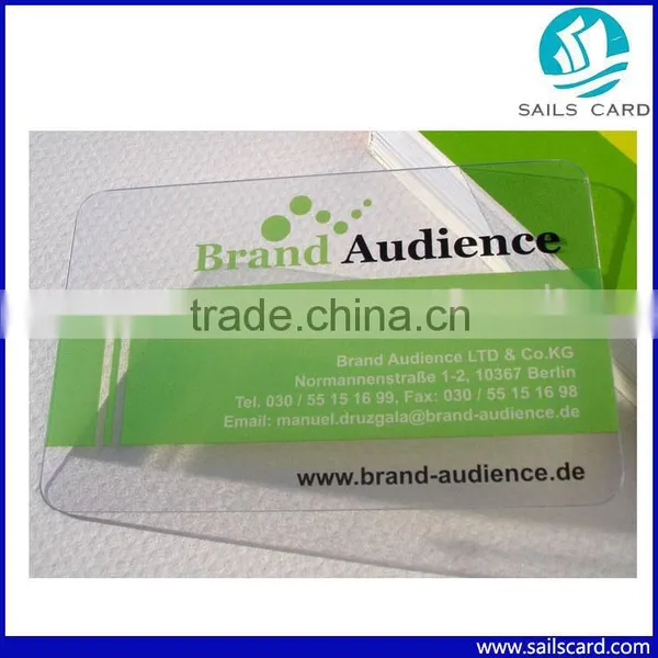 High Quality Plastic Transparent Business Name Card