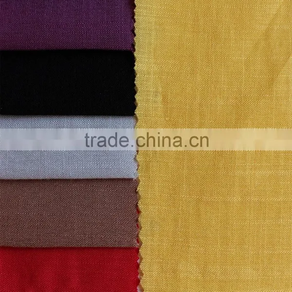 Plain Dyed Solid Color Woven Linenette Blend Nylon Viscose Fabric photo-2