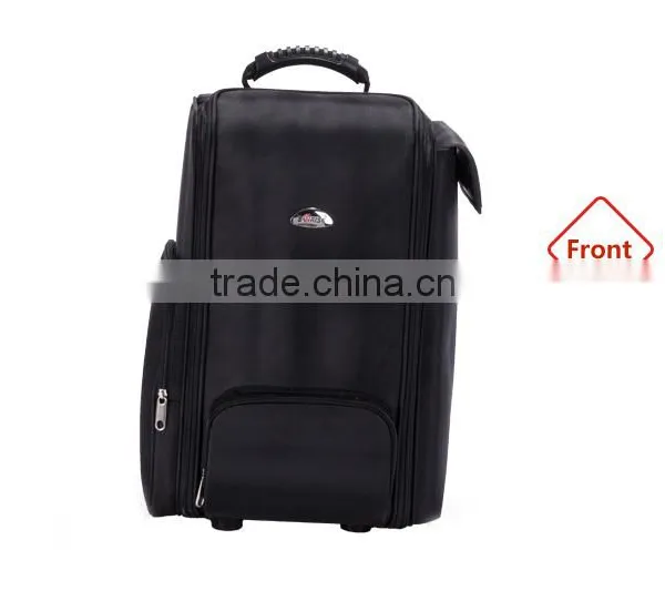High Quality Professional Artist Nylon Wheeled Trolley Cosmetic Organizer With Small Clear Makeup Brush Bag With Zipper Quality Choice photo-3