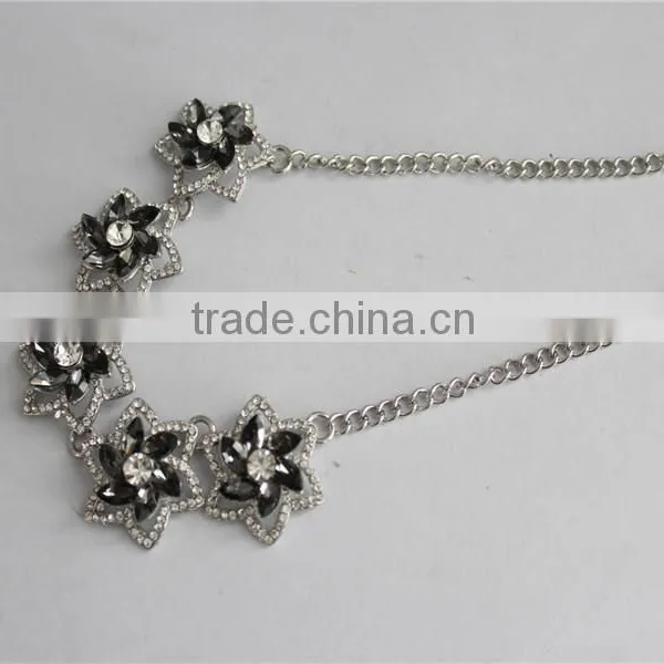 Cheap Price White Gold Plated Jewelry, Fashionable Design Jewerly Flower Crystal Necklace photo-6