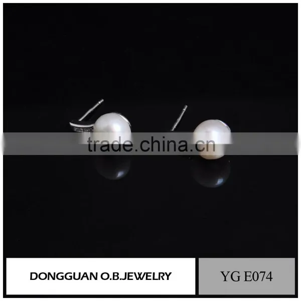 Jewelry Fashion Stud Pearl Earring for Women, Simple Designer Silver Earrings photo-6