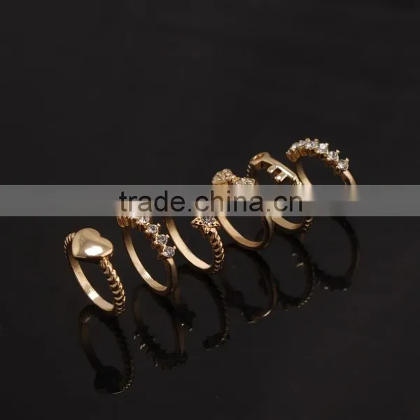 Wholesale Women Trendy 6 PCS Finger Ring Set photo-5