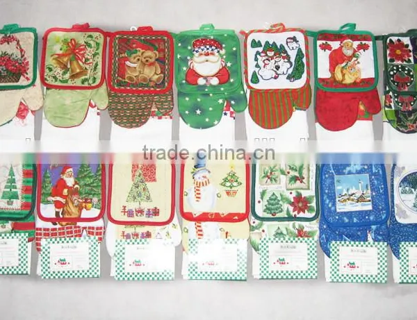 Christmas Printed Kitchen Apron Set China Suppliers photo-2