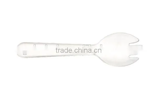 CH-S4 Hot Sale PS Material Disposable Transparent Three Teeth Crystal Fork for Ice Cream Pudding