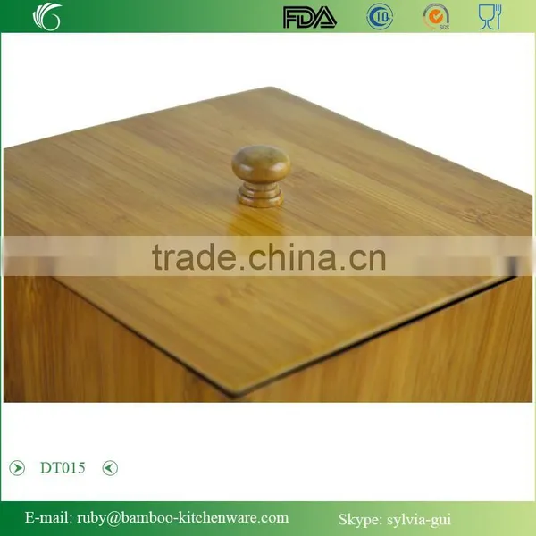 DT015/Bamboo Wooden Bath and Vanity Set Storage Box With Lids photo-3