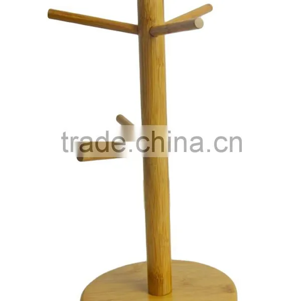 Bamboo 6 Cup Holder / Coffee Mug Stand / Mug Hanger Rack--Xingyuan photo-3