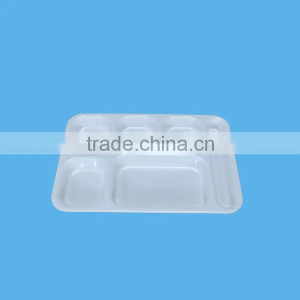 Divided 5 or 6 Compartment Dinner Plate Lunch Fast Tray