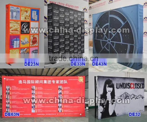 Aluminum Frame Pop Up Banner Exhibition Velcro Fabric Backdrop