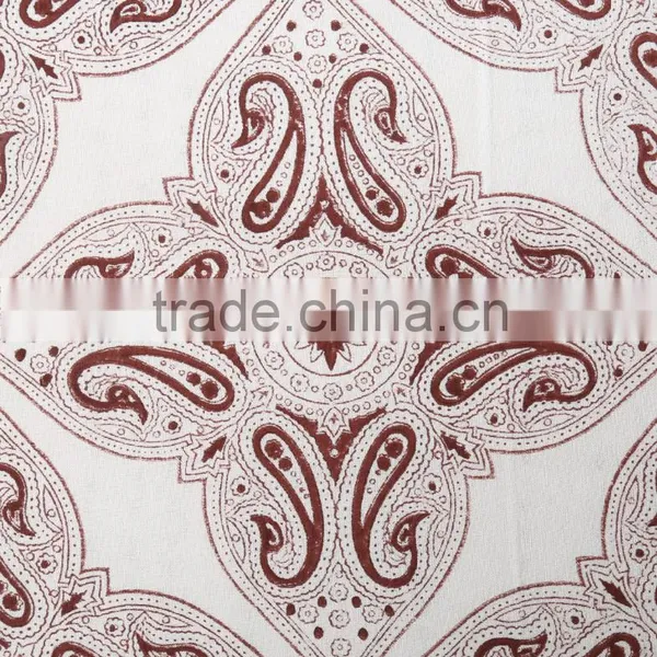 Brown Paisley Hand Block Printed Bed Sheets Wholesale Fabric Modern Design Bed Sheet Supplier In India photo-3