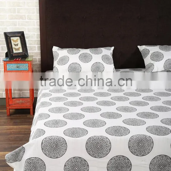 Jaipur Hand Block Print Bed Sheet Indian Hand Block Printed Cotton Fabric Bedsheets photo-2